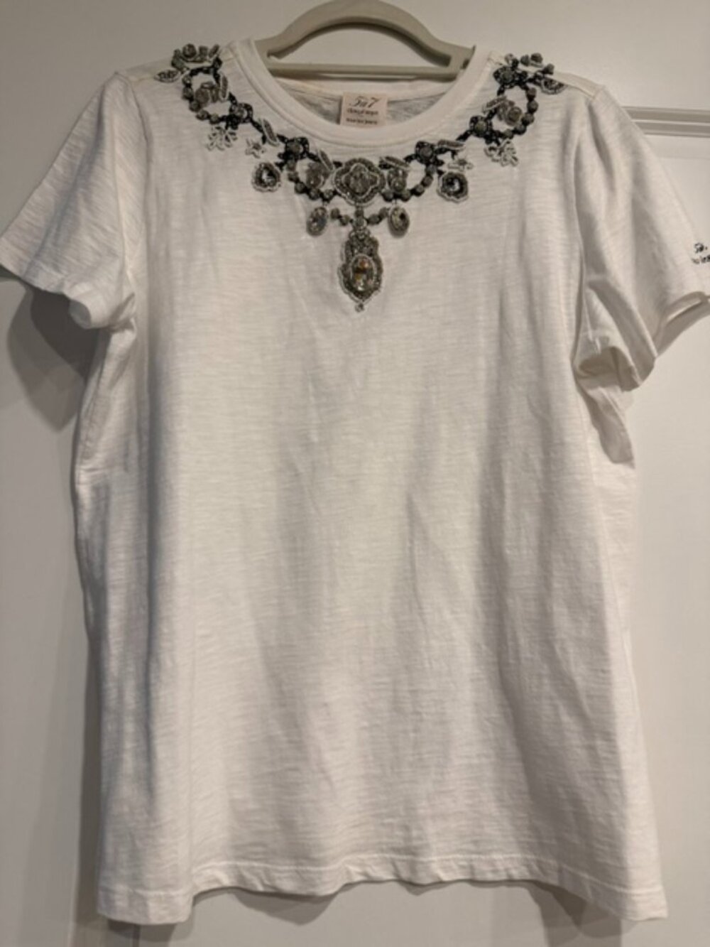 CINQ A SEPT BEADED T